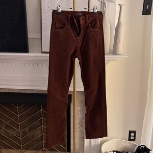 MOTHER Women's Corduroy Pants in Rich Brown NWOT